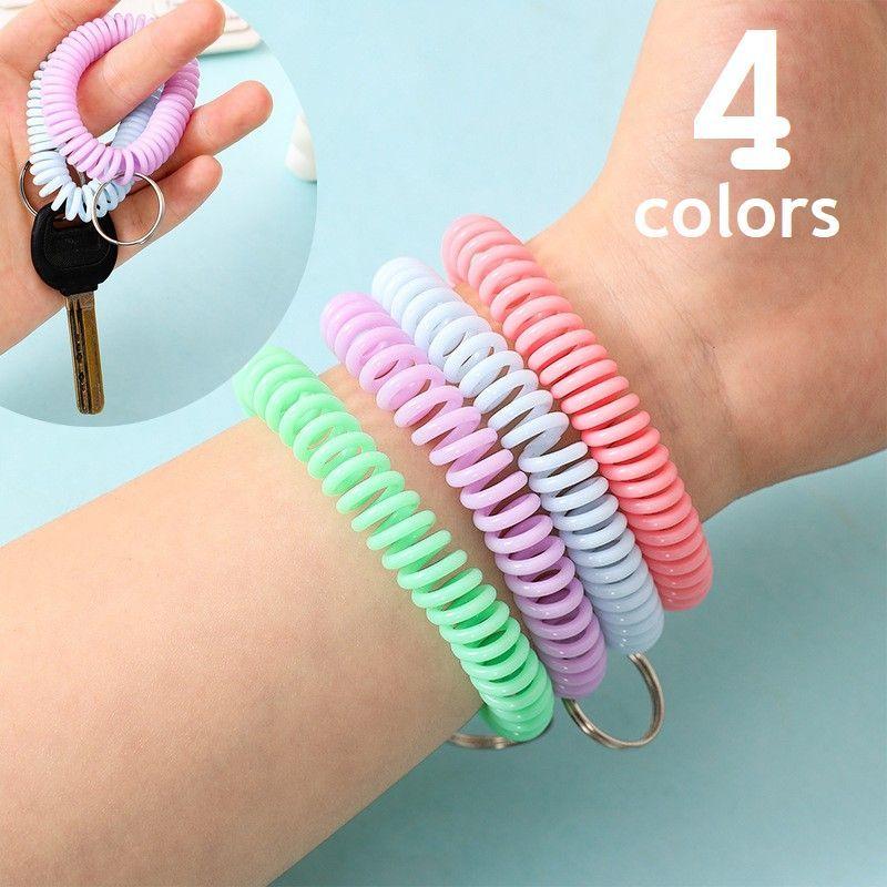 リングストラップ キーリング ブレスレット キーホルダー スパイラル