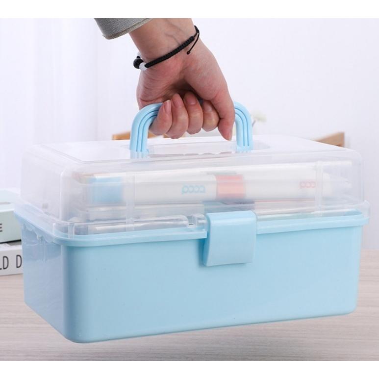 収納ケース 収納ボックス 3段 小物入れ 卓上 フタ付き 持ち手付き