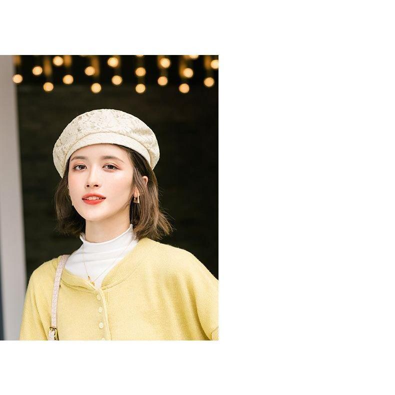 ベレー帽 レディース 女性用 婦人用 帽子 ぼうし 花柄 フラワー レース