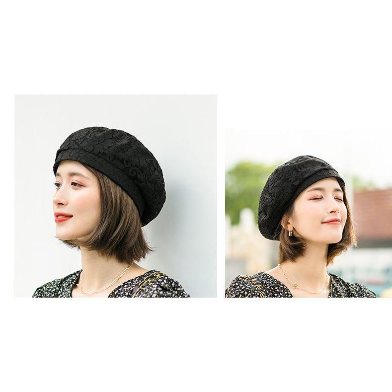 ベレー帽 レディース 女性用 婦人用 帽子 ぼうし 花柄 フラワー レース