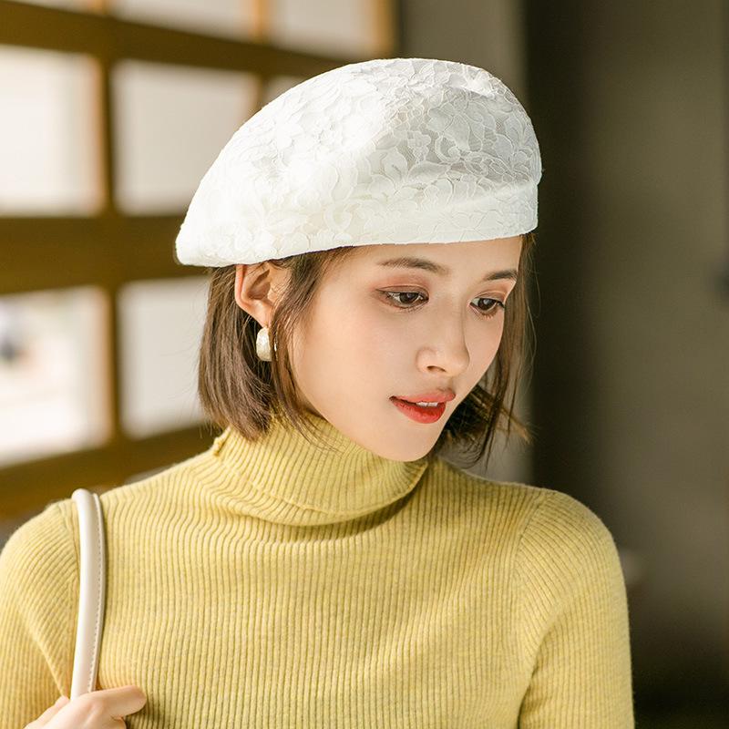 ベレー帽 レディース 女性用 婦人用 帽子 ぼうし 花柄 フラワー レース