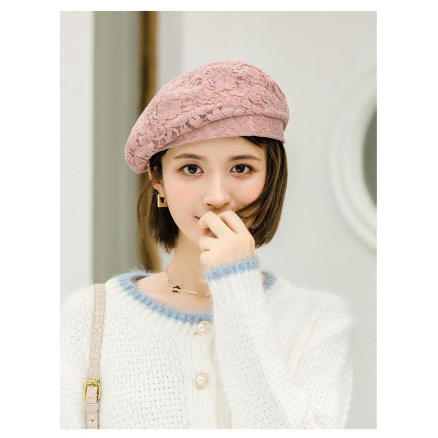 ベレー帽 レディース 女性用 婦人用 帽子 ぼうし 花柄 フラワー レース