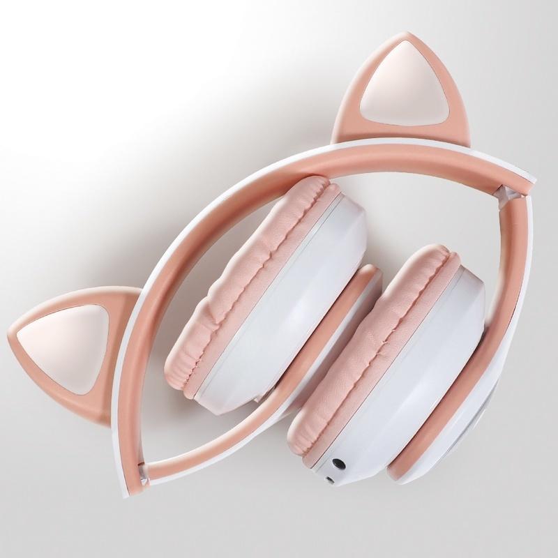 ヘッドセット ワイヤレス猫耳ヘッドフォン ヘッドホン マイク付き