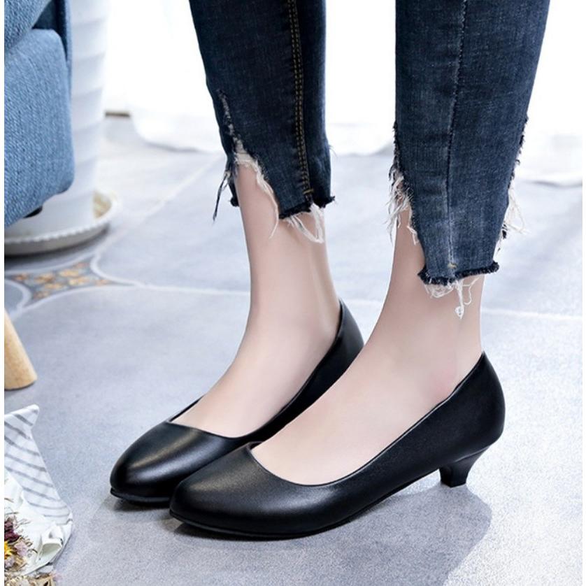 パンプス ミドルヒール ローヒール ウェッジソール 2.5cm 3cm 5cm