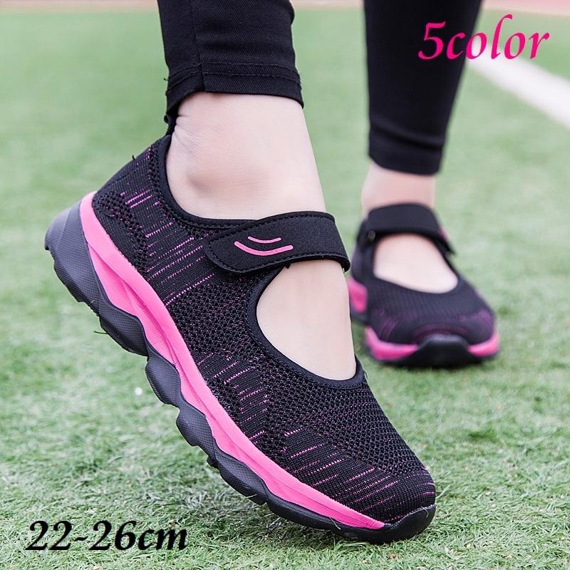 スニーカー レディース シューズ 女性用 婦人用 シニア 運動靴 メッシュ マジックテープ ウォーキング 通気性 カジュアル 紐なし おしゃれ スポー 高級ブランド