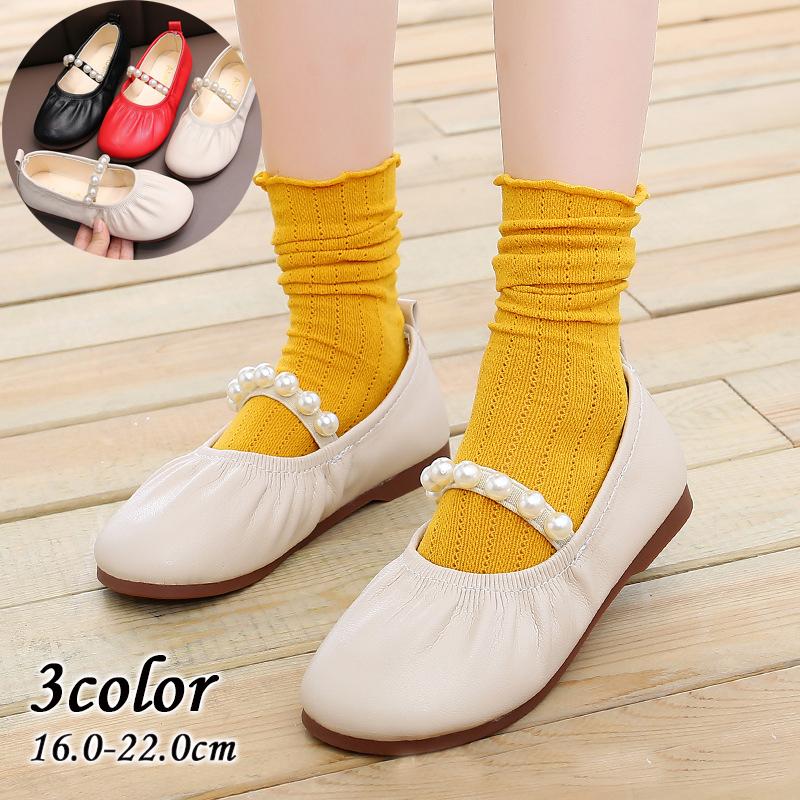 21人気の ぺたんこ靴 かわい 子供用 くつ おしゃれ バレエシューズ フォーマル キッズ ジュニア Pu フェイクレザー フェイクパール 女の子 ワンストラップ キッズ ジュニアシューズ