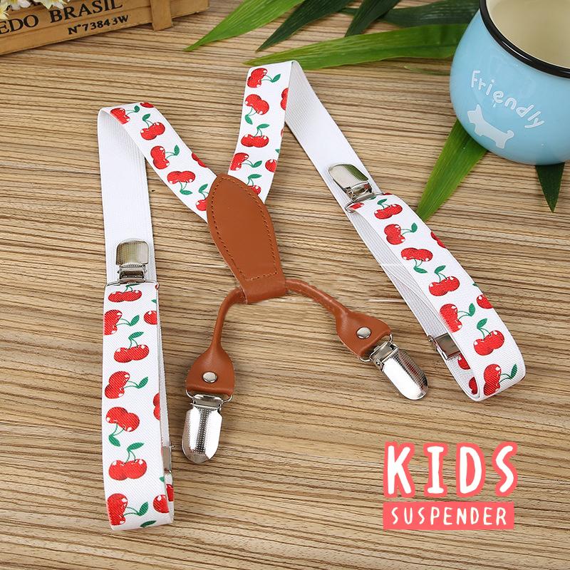サスペンダー Y型 キッズ 子供用 男女兼用 男の子 女の子 チェリー かわいい カジュアル ファッション小物 サクランボ柄 Sale 90 Off おしゃれ 果物