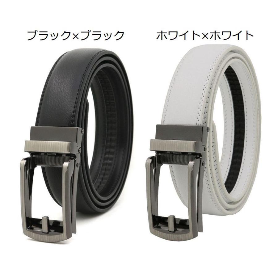 ベルト メンズ 紳士 レザー 本革 牛革 穴なし バックル オートロック