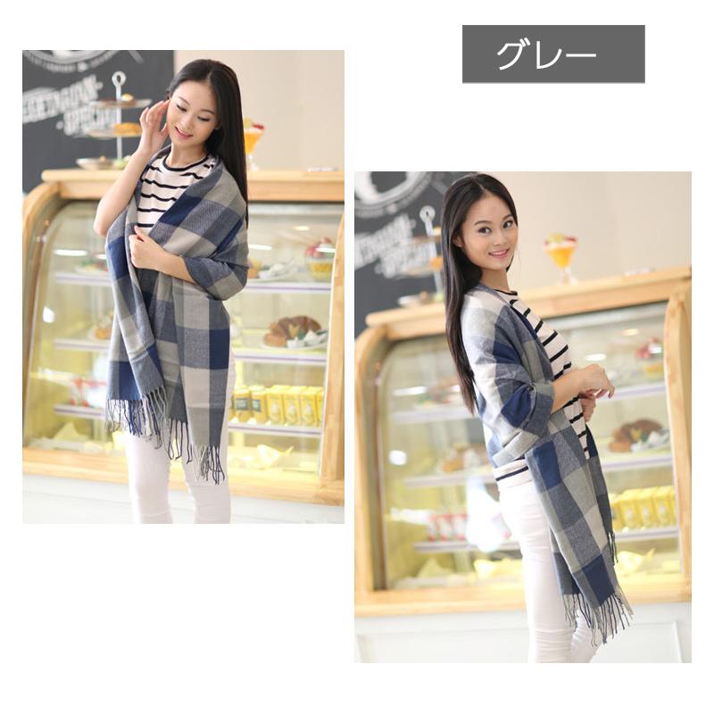 ストール レディース 大判ストール 60cm 200cm チェック柄