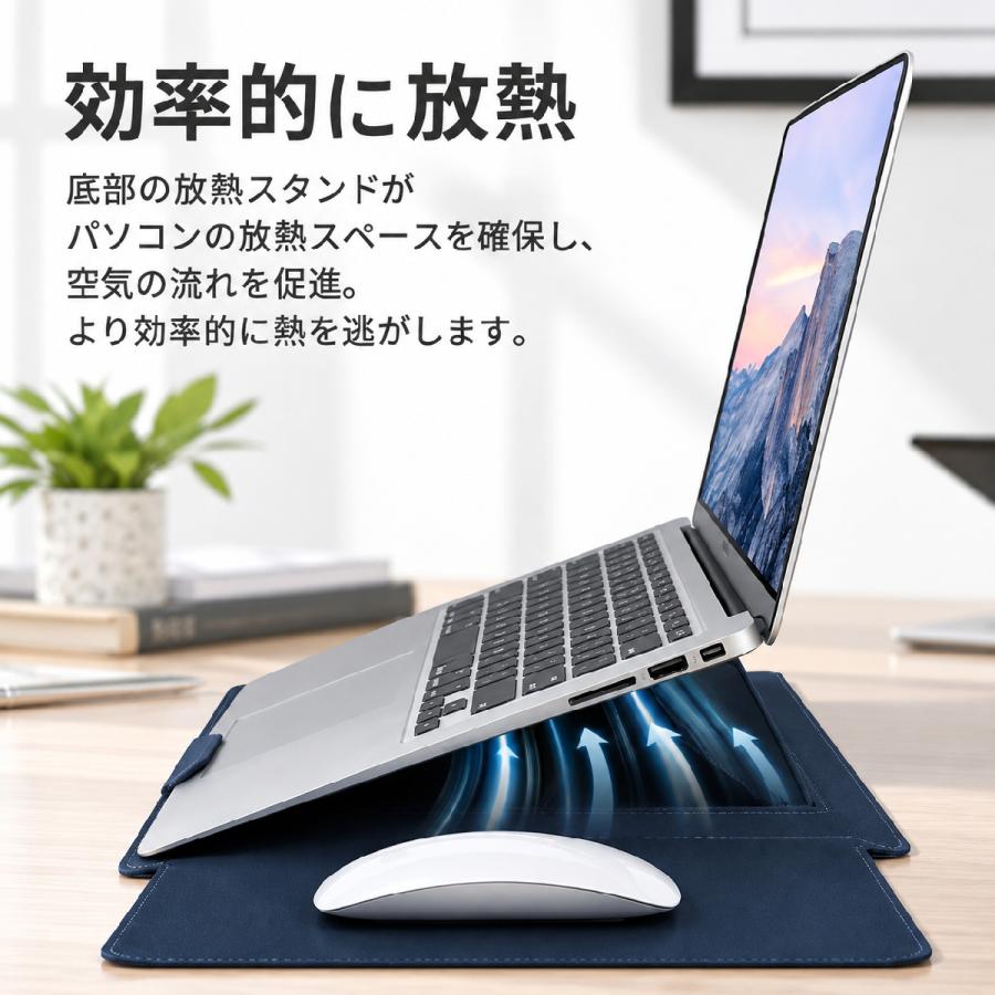 ノートパソコンバッグ ケース ポーチ付き ノートパソコンスタンド