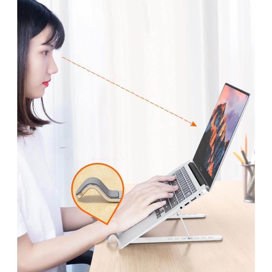 ノートパソコンスタンド ノートPC 角度調整 携帯 持ち運び コンパクト 軽量 滑り止め 放熱 折りたたみ 姿勢改善 : KAWAeMON ...