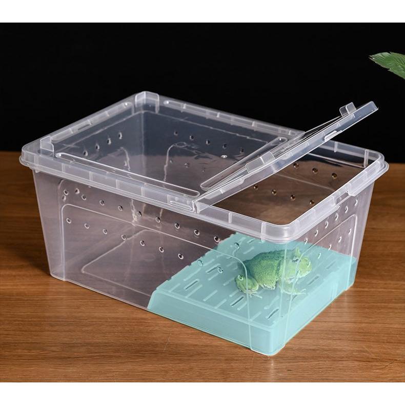 爬虫類 両生類 昆虫　プラスチック飼育ケージ　30×20×15cm 4個セット 爬虫類 両生類 飼育ケージ 前開き 30×20×20 爬虫類ケージ GEX