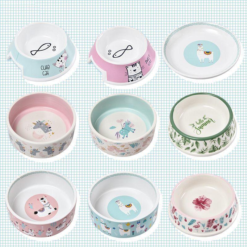 ペット用食器 セラミック 陶器 犬用 猫用 ペット用品 フードボール エサ皿 餌入れ 円形 イラスト ロゴ 可愛い ピンク グリーン ブルー Pet Kawaemon 通販 Yahoo ショッピング