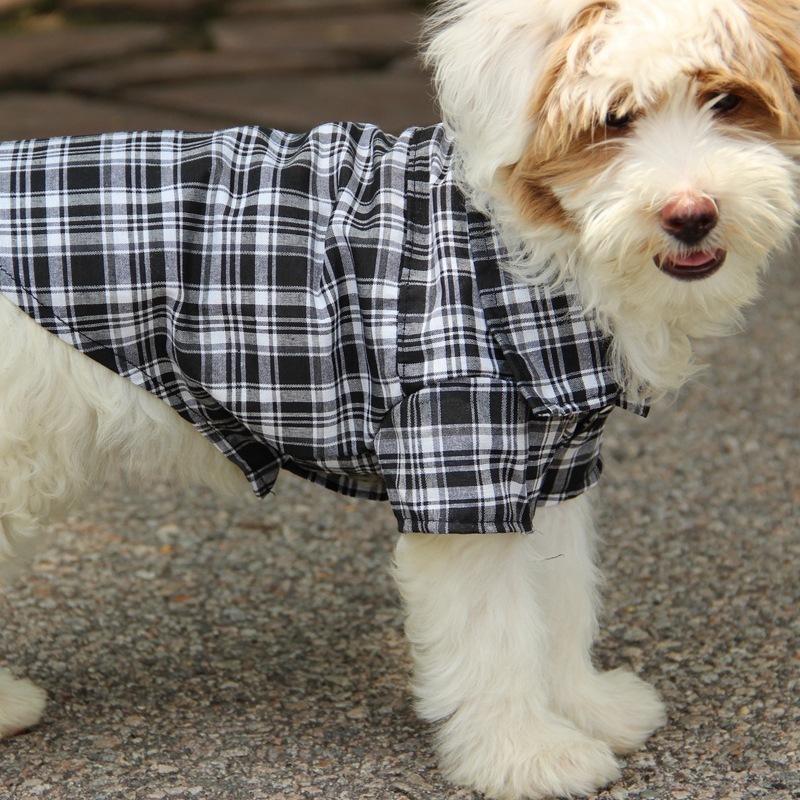 ペットウェア ドッグウエア シャツ 半袖 チェック柄 襟付き 犬服 犬の