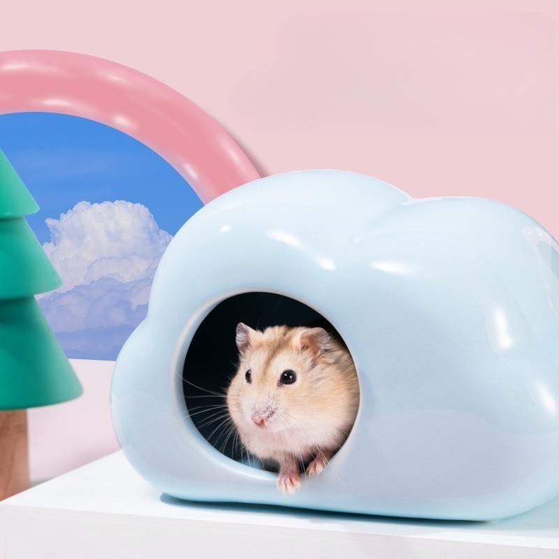 セラミックハウス 小動物用品 ハムスター用 ペットグッズ 雲型 くも
