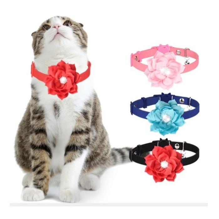 猫用首輪 カラー セーフティバックル リボン 鈴 和柄 プリント 花