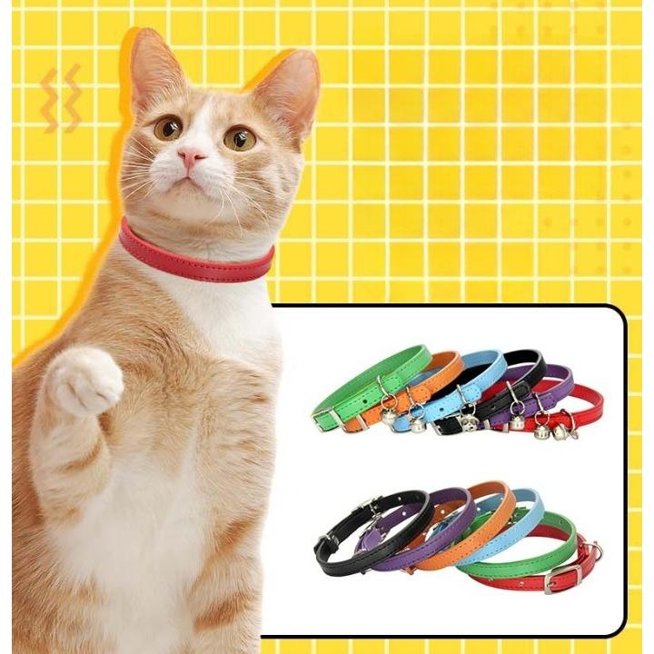 猫用首輪 チョーカー ゴム ペット用品 首輪 鈴 フェイクレザー レザー
