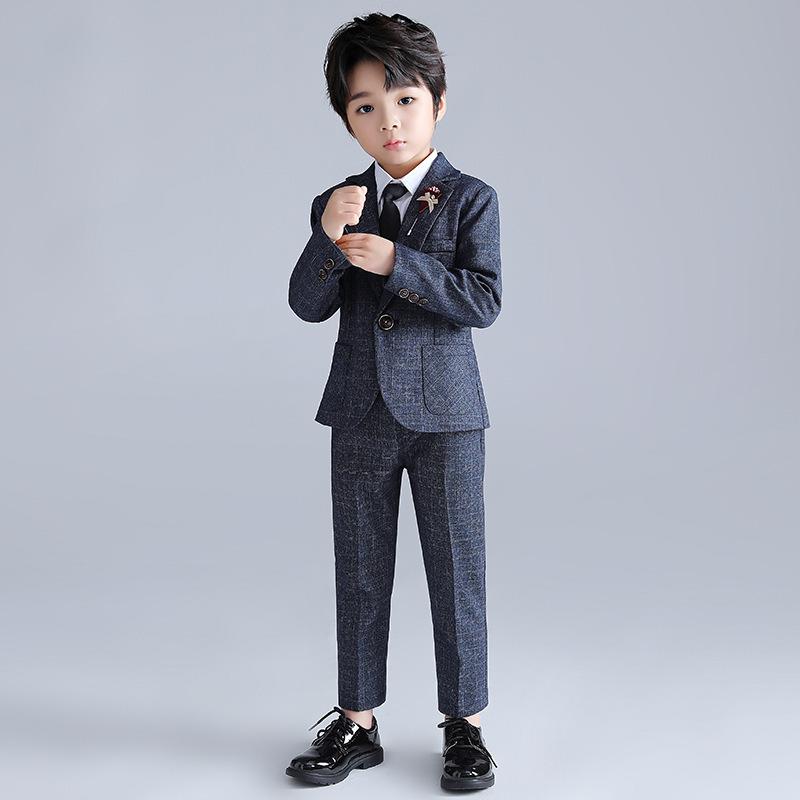 セットアップ フォーマルスーツ 5点セット 子供服 キッズ ジュニア 男の子 ジャケット シャツ 長袖 ロングパンツ 長ズボン ネクタイ ラペルピン｜kawa-e-mon｜04