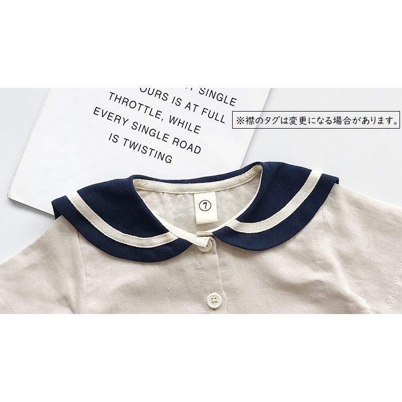 セットアップ 上下セット 半袖 シャツ ハーフパンツ 2点セット キッズ 子供服 男の子 女の子 男女兼用 ラウンドネック セーラーカラー風 ライン |  | 12
