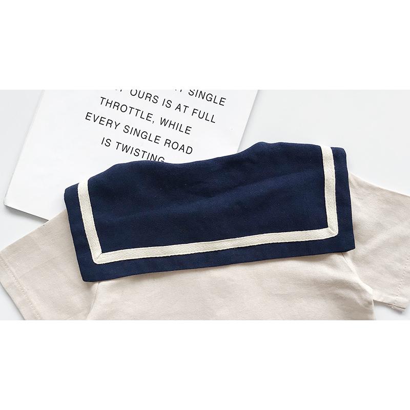 セットアップ 上下セット 半袖 シャツ ハーフパンツ 2点セット キッズ 子供服 男の子 女の子 男女兼用 ラウンドネック セーラーカラー風 ライン |  | 15