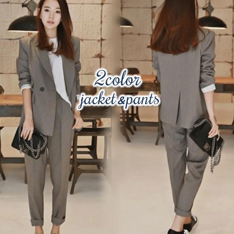 パンツスーツ セットアップ 上下2点セット セットアップ ジャケット ロングパンツ テーラードジャケット レディース 女性 おしゃれ かっこいい 長ズ Set Kawaemon 通販 Yahoo ショッピング