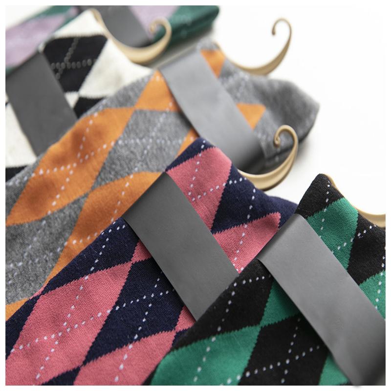 靴下 ソックス ハイソックス ひし形 アーガイル柄 ダイヤモンド柄 5色