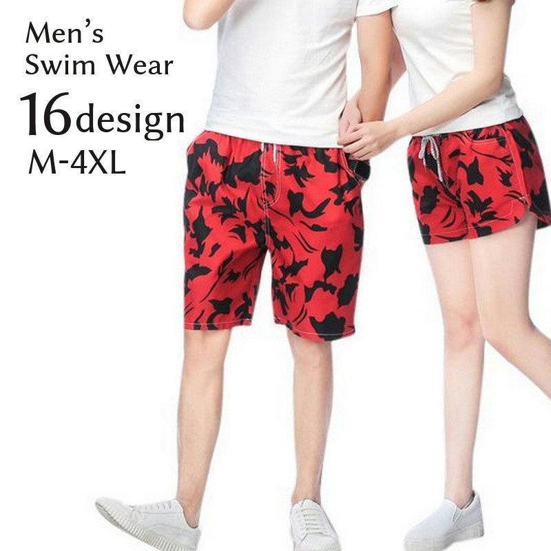 水着 メンズ ペアルック ランキング総合1位 海パン サーフパンツ スイムパンツ ビーチパンツ お揃い 海水浴 スイムウエア ハーフパンツ リ 海水 パンツ プール ビーチ