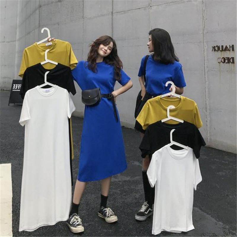 Tシャツワンピース ワンピース ロング レディース クルーネック 半袖