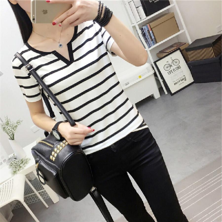 カットソー Tシャツ 半袖 レディース ボーダー しましま キーネック