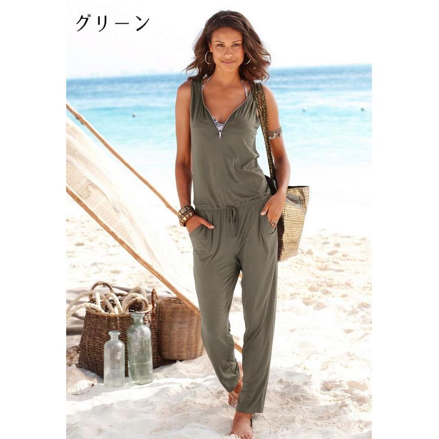 美品　RHCロンハーマン ノースリーブサロペットパンツ 　オールインワン　つなぎ サロペットパンツ ノースリーブ 長ズボン ロングパンツ つなぎ