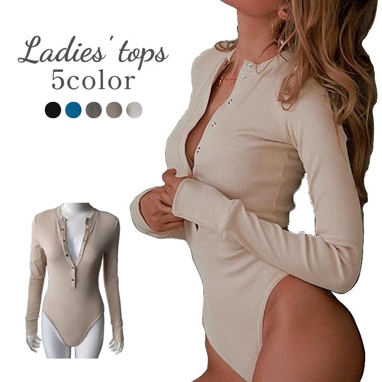 オールインワン つなぎ ボディスーツ レオタード風 長袖 レディース トップス インナー 上下続き 上下一体型 ハイネック フィット タイト スリム Top Kawaemon 通販 Yahoo ショッピング