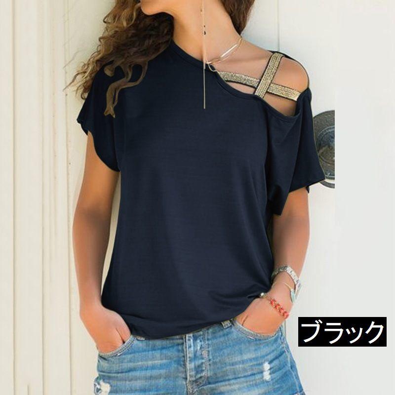 カットソー 半袖 レディース トップス アシンメトリー ワンオフ