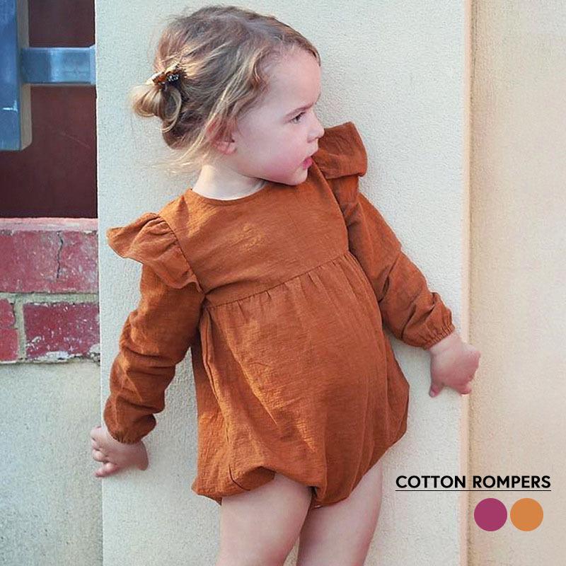 ボディースーツ ボディーオール ロンパース クルーネック 赤ちゃん ベビー カバーオール ベビー服 ベビーウエア 女の子 新生児 無地 長袖 フリル袖 Top 425 Kawaemon 通販 Yahoo ショッピング