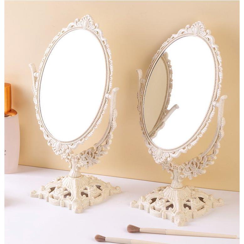 デスクミラー 両面鏡 卓上スタンドミラー ヴィクトリアンテイスト