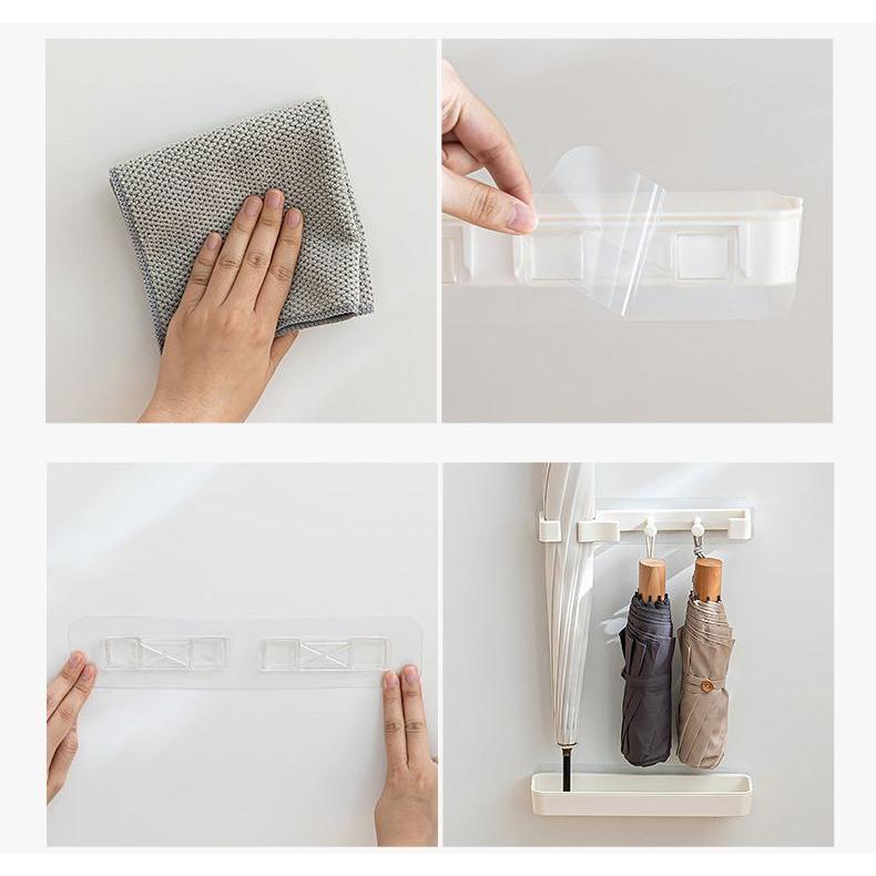 傘立て アンブレラスタンド 粘着式 貼り付け 4本収納 アンブレラ