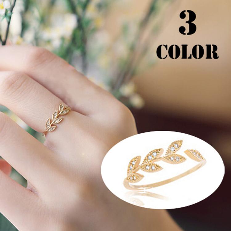 指輪 レディース リング ビジュー キラキラ 葉っぱ リーフ 可愛い オシャレ シンプル 結婚式 2次会 パーティー プレゼント ガーリー カジュアル Zak Kawaemon 通販 Yahoo ショッピング