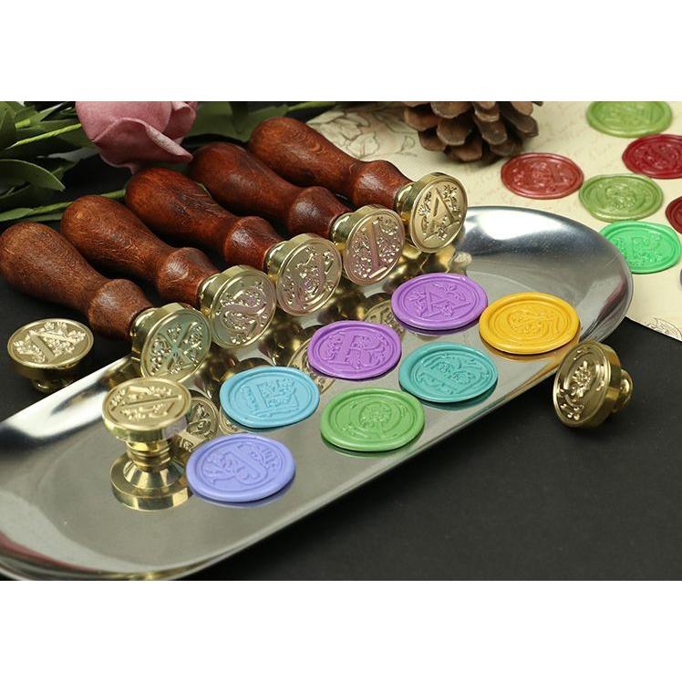 シーリングスタンプ用ハンドル ヘッド 2点セット アルファベット 英字