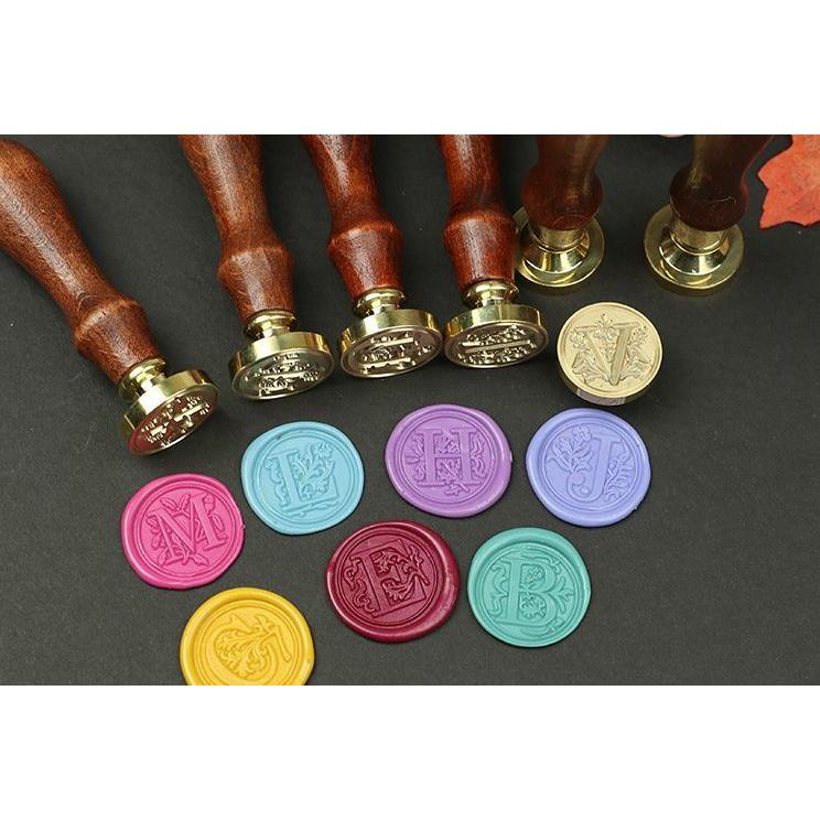 シーリングスタンプ用ハンドル ヘッド 2点セット アルファベット 英字