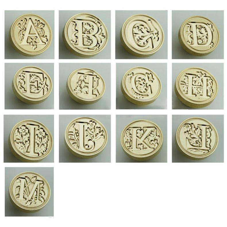 シーリングスタンプ用ハンドル ヘッド 2点セット アルファベット 英字