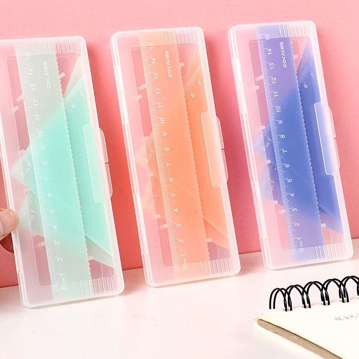 定規セット 4点セット 文房具 ものさし 三角定規 分度器 15cm 60度 45