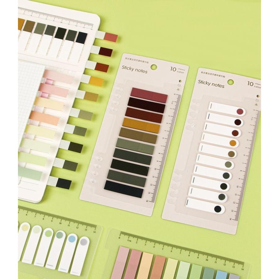 付箋 ふせん インデックス フィルム付箋 見出し 200枚 定規付き 強粘着