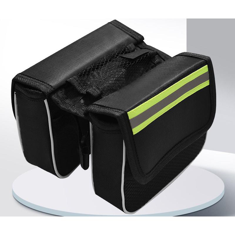 自転車用バッグ フレームバッグ ダブルバッグ トップチューブ用 反射材