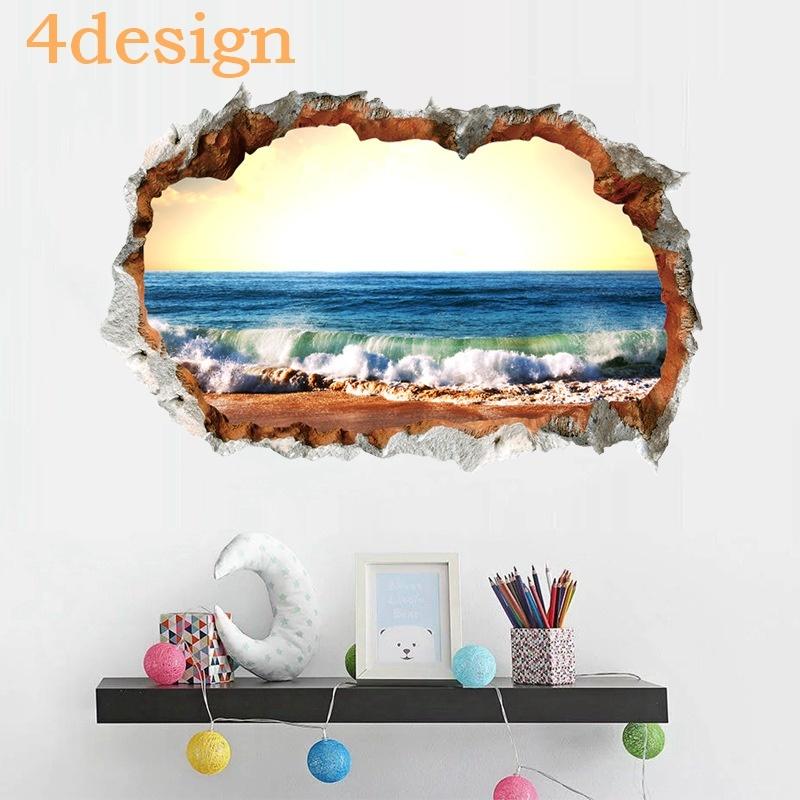 ウォールステッカー ウォールシール 壁シール 高品質新品 壁紙シール 壁面装飾 室内装飾 絵画 風景 オーシャン ビーチ フレーム 海 海岸 おしゃ モダン 景色
