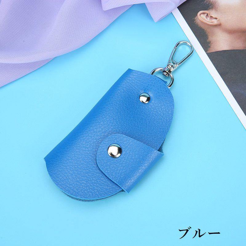 キーケース キーホルダー 二つ折り スナップボタン カラビナ付き