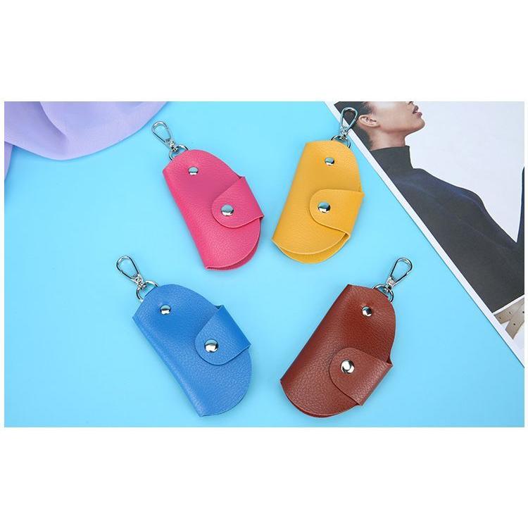 キーケース キーホルダー 二つ折り スナップボタン カラビナ付き