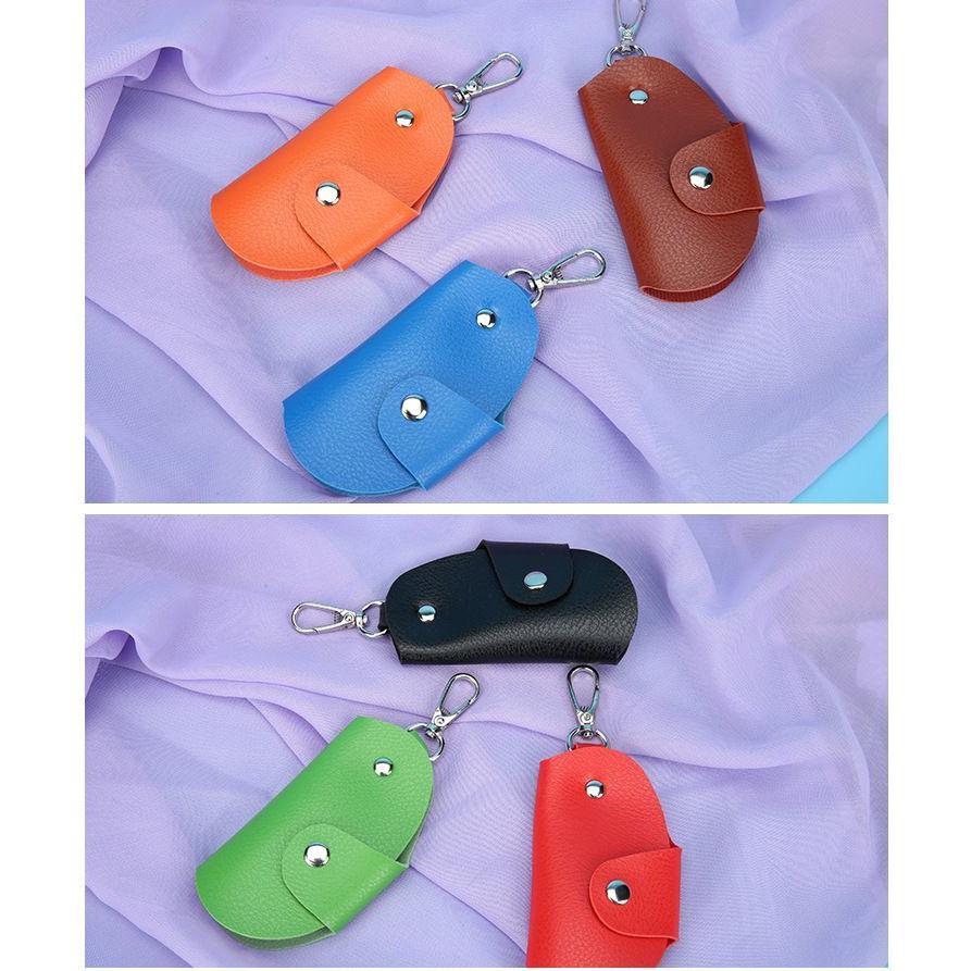 キーケース キーホルダー 二つ折り スナップボタン カラビナ付き