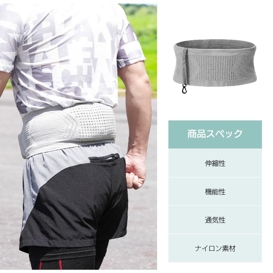 揺れない ランニングポーチ ランニングベルト ウエストポーチ メッシュ