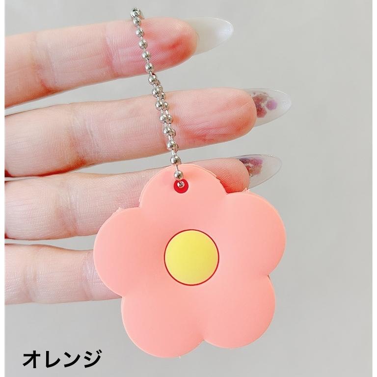 キーカバー キーホルダー キーキャップ 鍵カバー 柔らかい フラワー 花