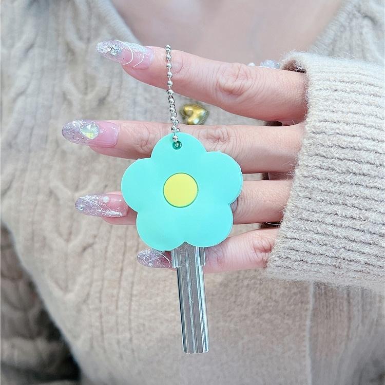 キーカバー キーホルダー キーキャップ 鍵カバー 柔らかい フラワー 花