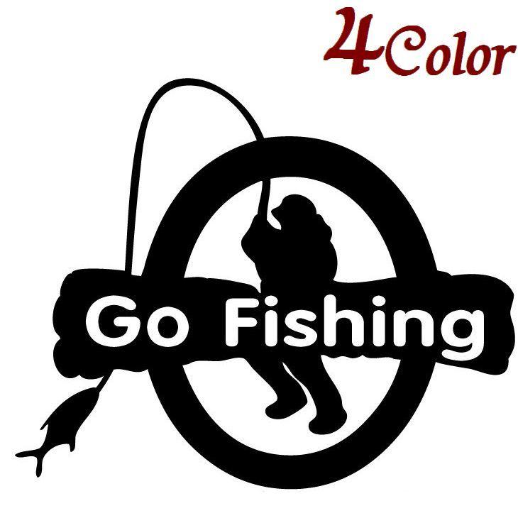 カーステッカー 車用ステッカー ボディステッカー 釣り フィッシング Go Fishing 英語 カッティングステッカー 自動車用 車用品 カー用品 Zak Kawaemon 通販 Yahoo ショッピング